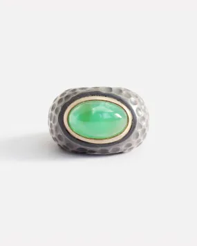 Honeycomb / Chrysoprase Ring