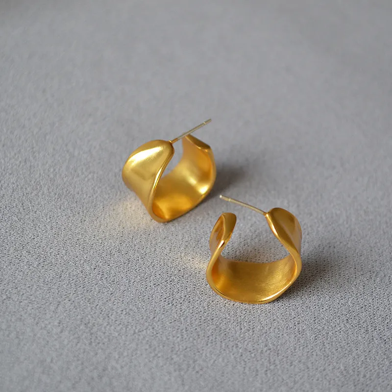 Irregular C-Shape Hoop Earrings