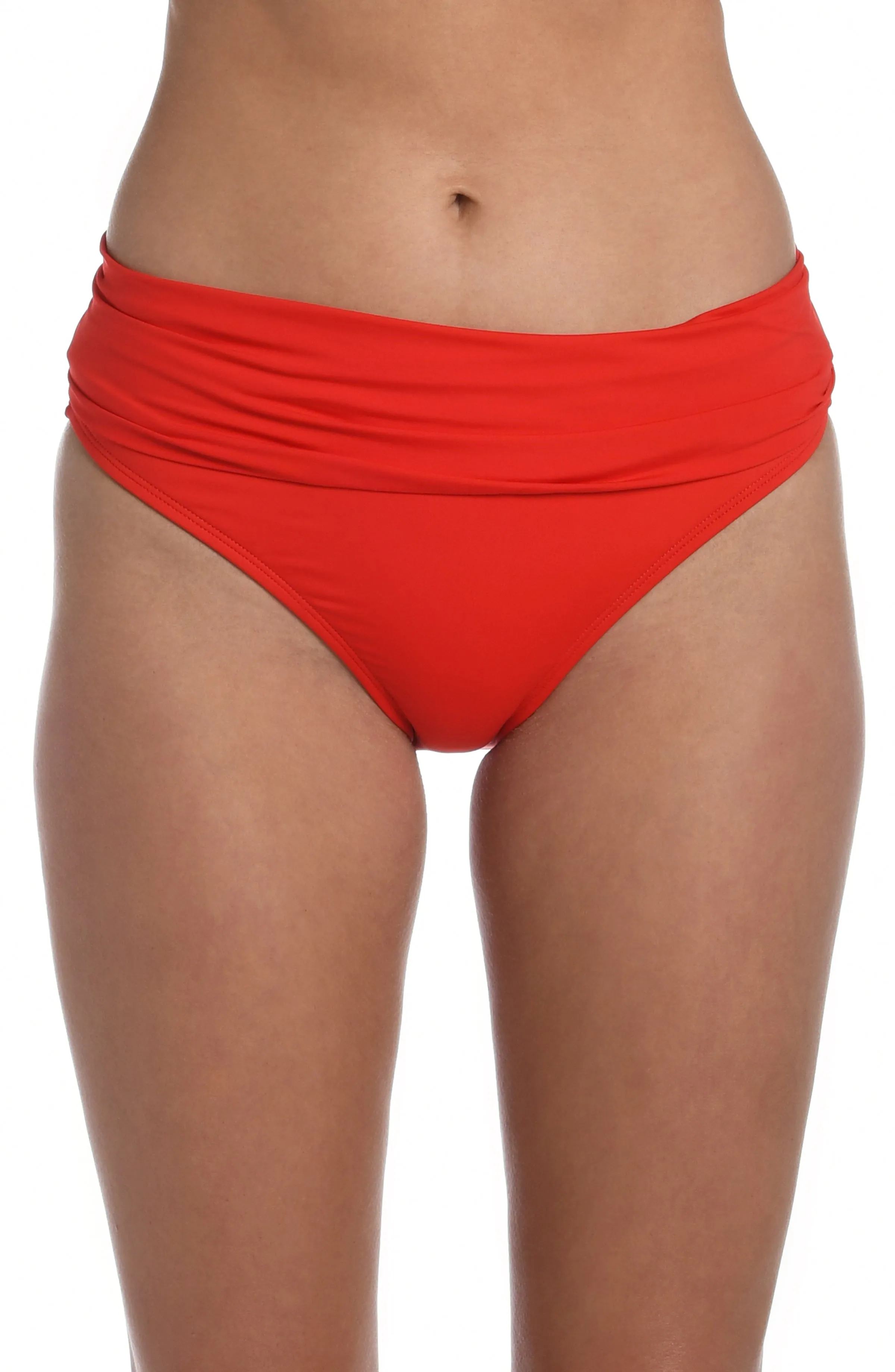 Island Goddess Shirred Band Hipster Bottom - Cherry - FINAL SALE