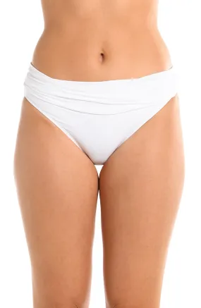 Island Goddess Shirred Band Hipster Bottom - White