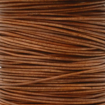 Leather Cord-Round-1mm Soft-Natural Light Brown-2 Meters