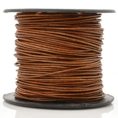 Leather Cord-Round-1mm Soft-Natural Light Brown-2 Meters