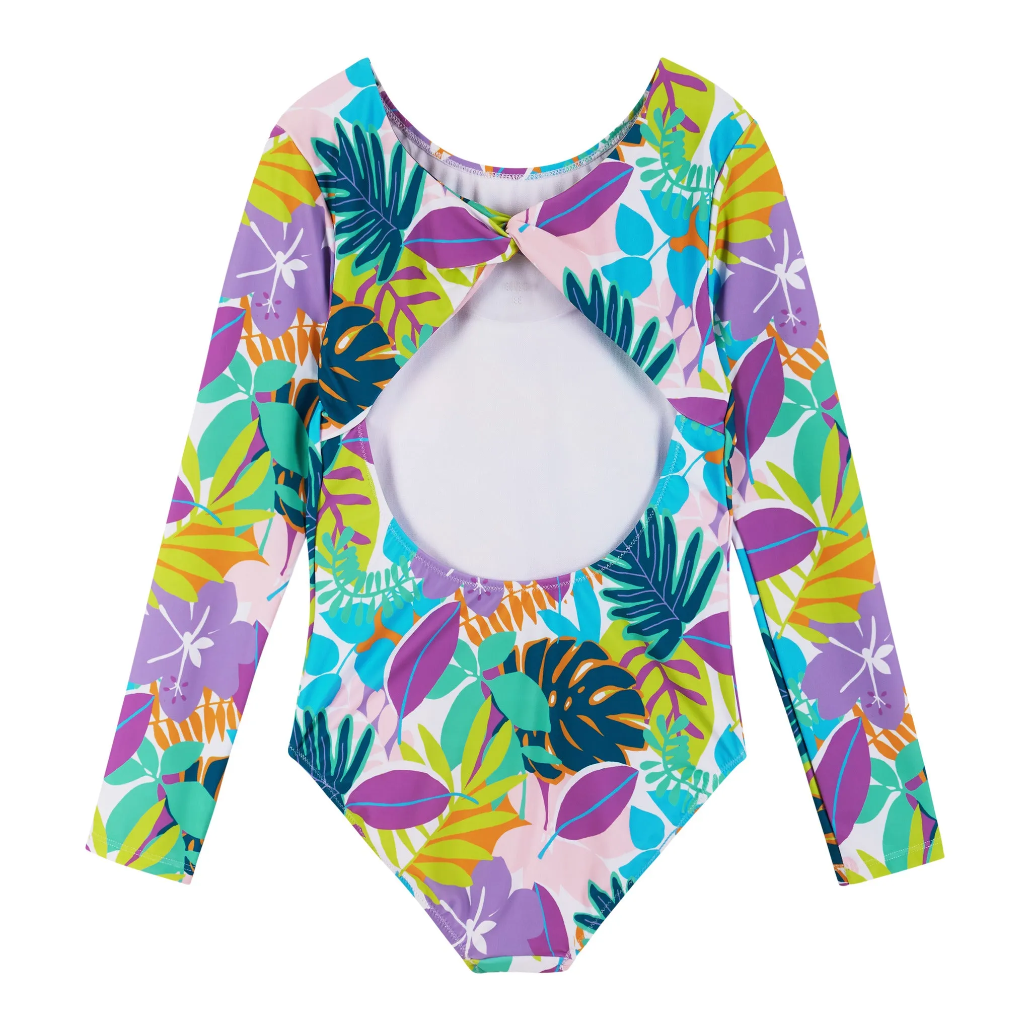 Long Sleeve Swimsuit (Size 7-16 Years) | Tropical Print