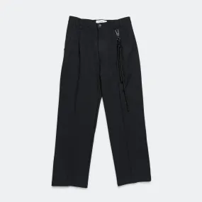 Loose Pleated Pant - Black Recycled Poly