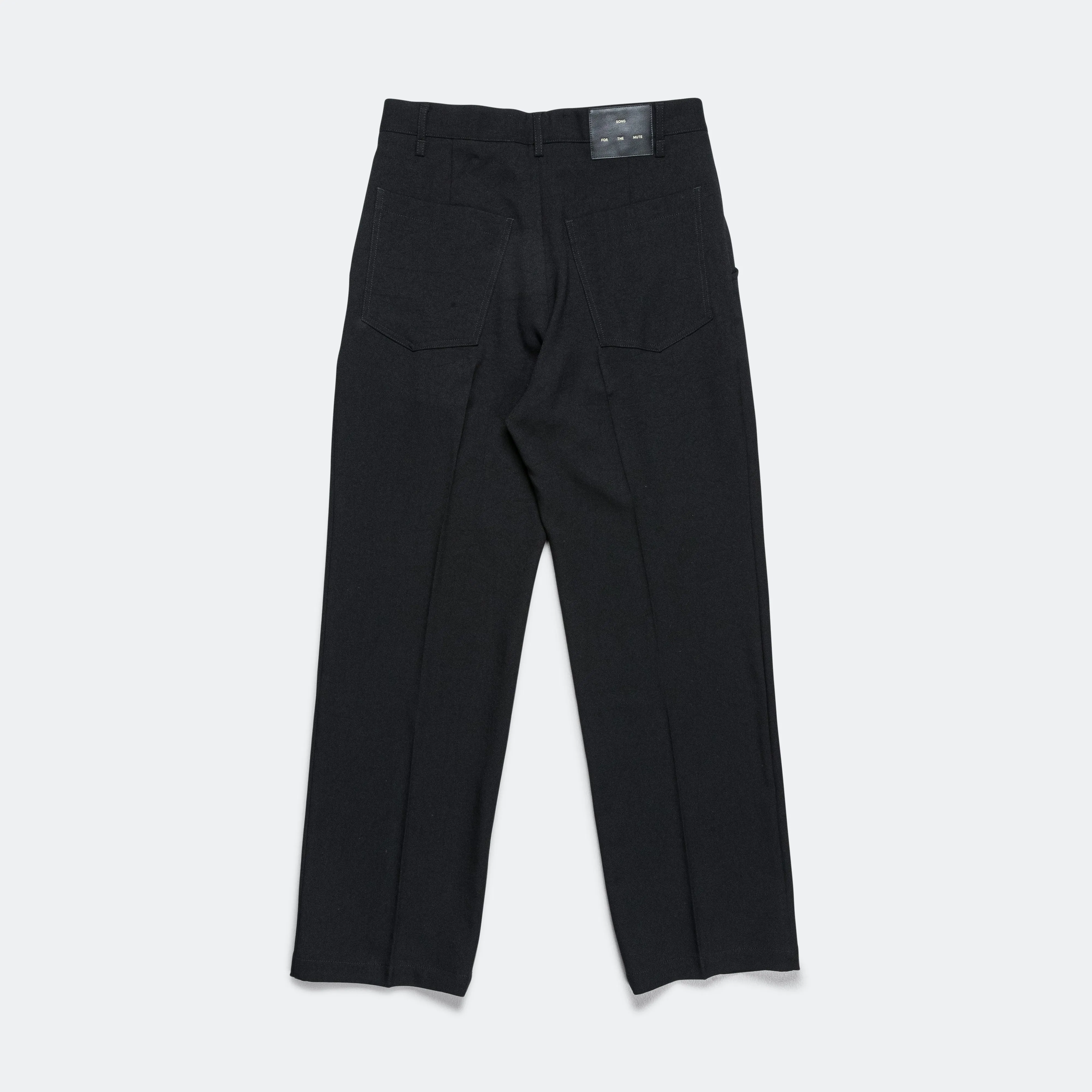 Loose Pleated Pant - Black Recycled Poly