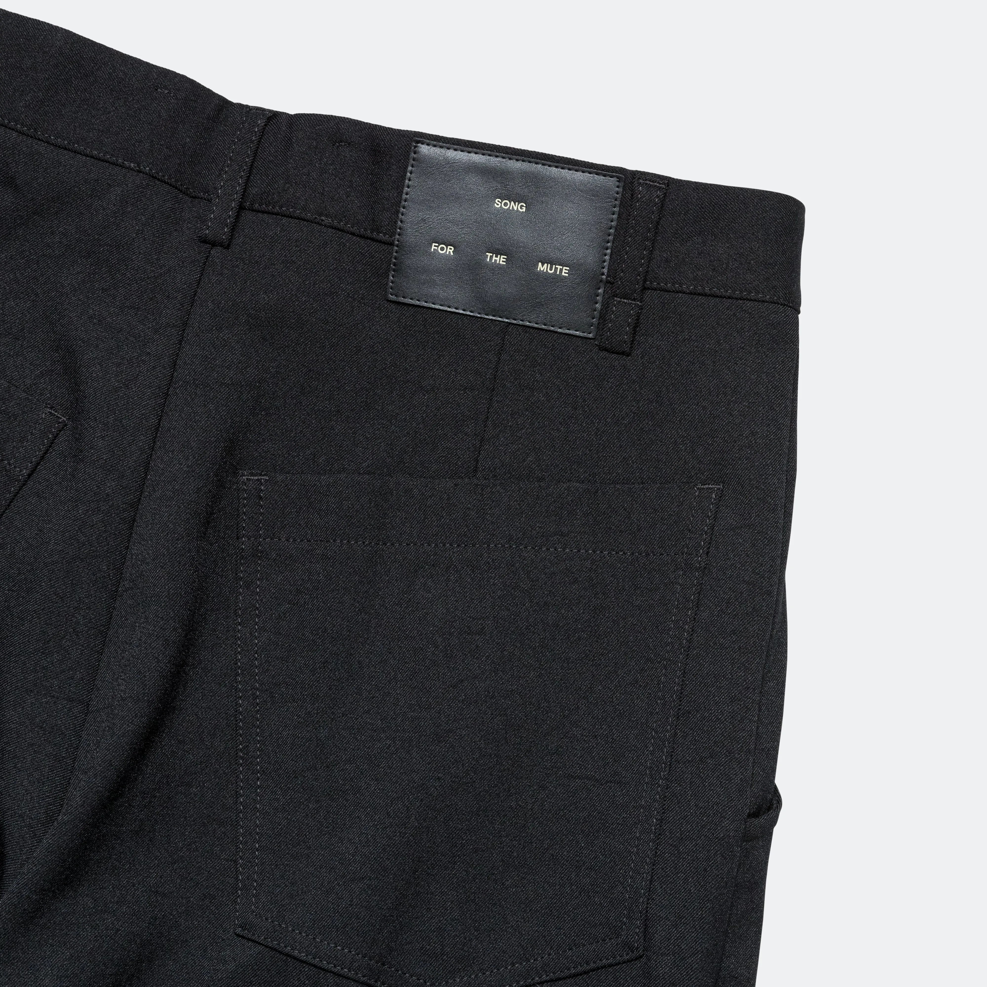 Loose Pleated Pant - Black Recycled Poly