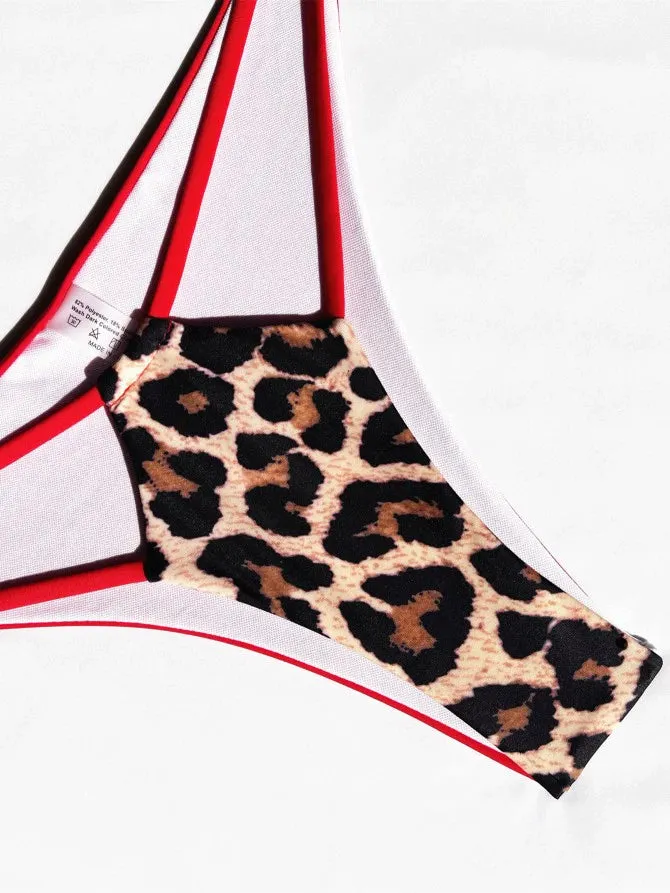 Lynx Red Leopard Cut-Out-Bikini