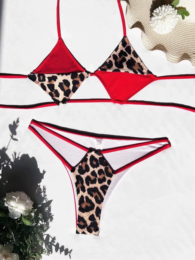 Lynx Red Leopard Cut-Out-Bikini