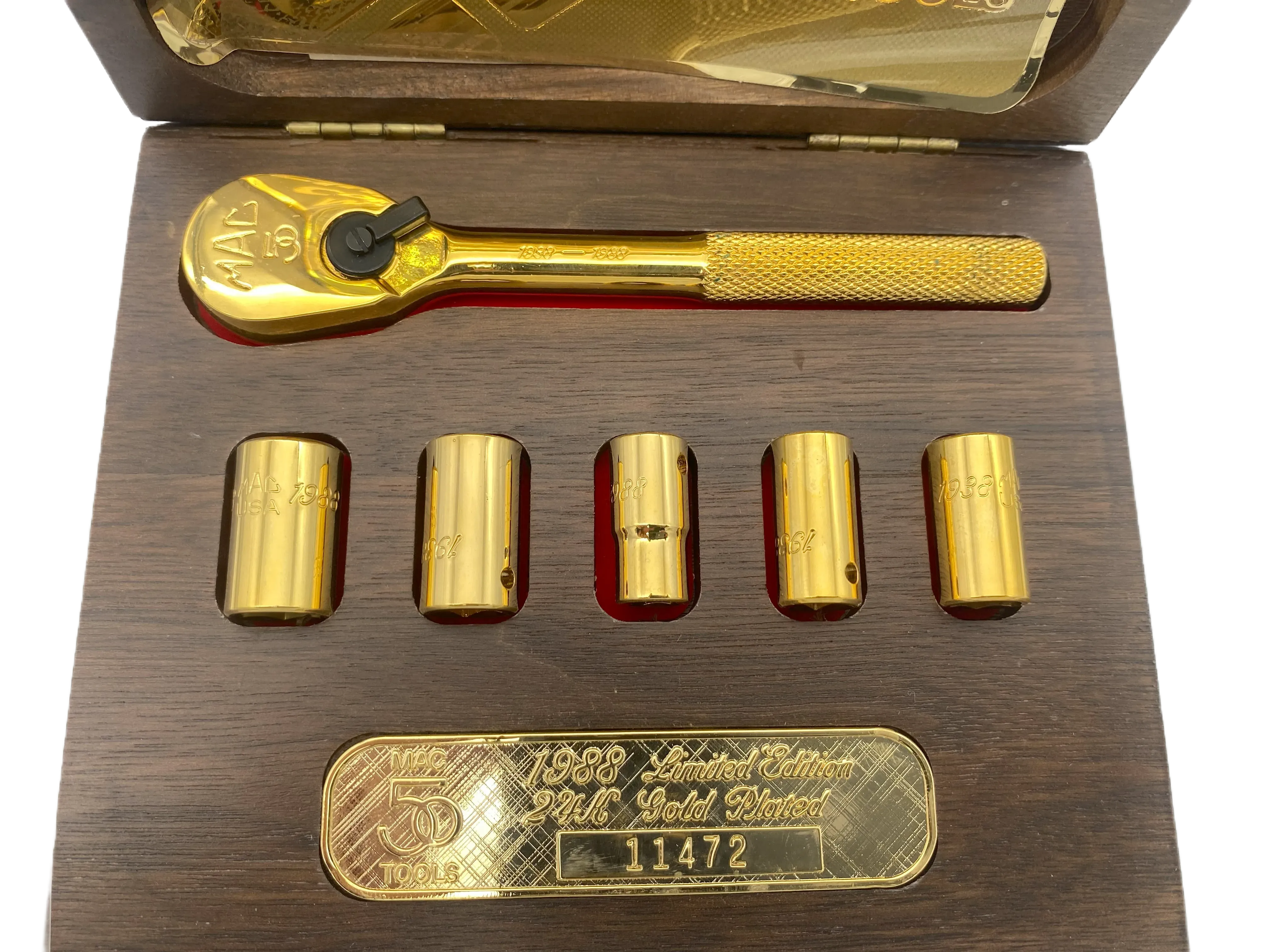 Mac Tools 50th anniversary 24k gold plated 6 pc socket set.