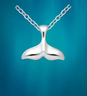 Marine Life Whale Tail  Necklace,Sterling Silver