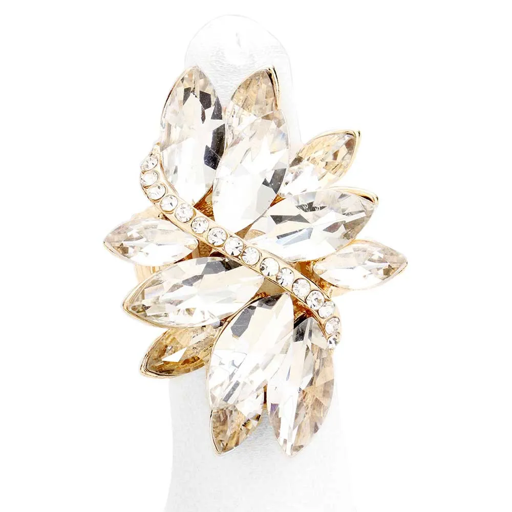 Marquise Crystal Cluster Stretch Ring