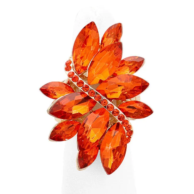 Marquise Crystal Cluster Stretch Ring