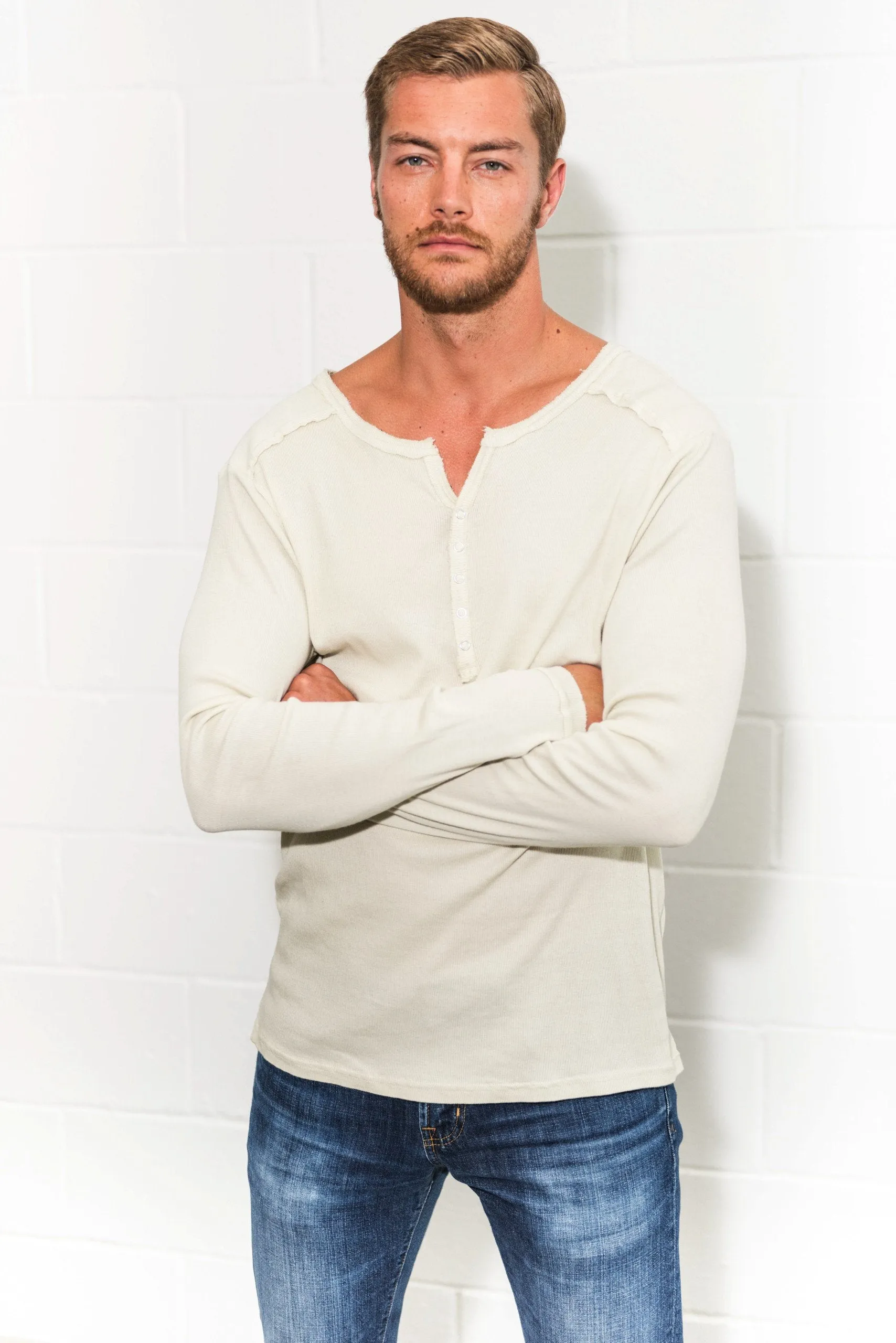 Men's Long Sleeve Henley