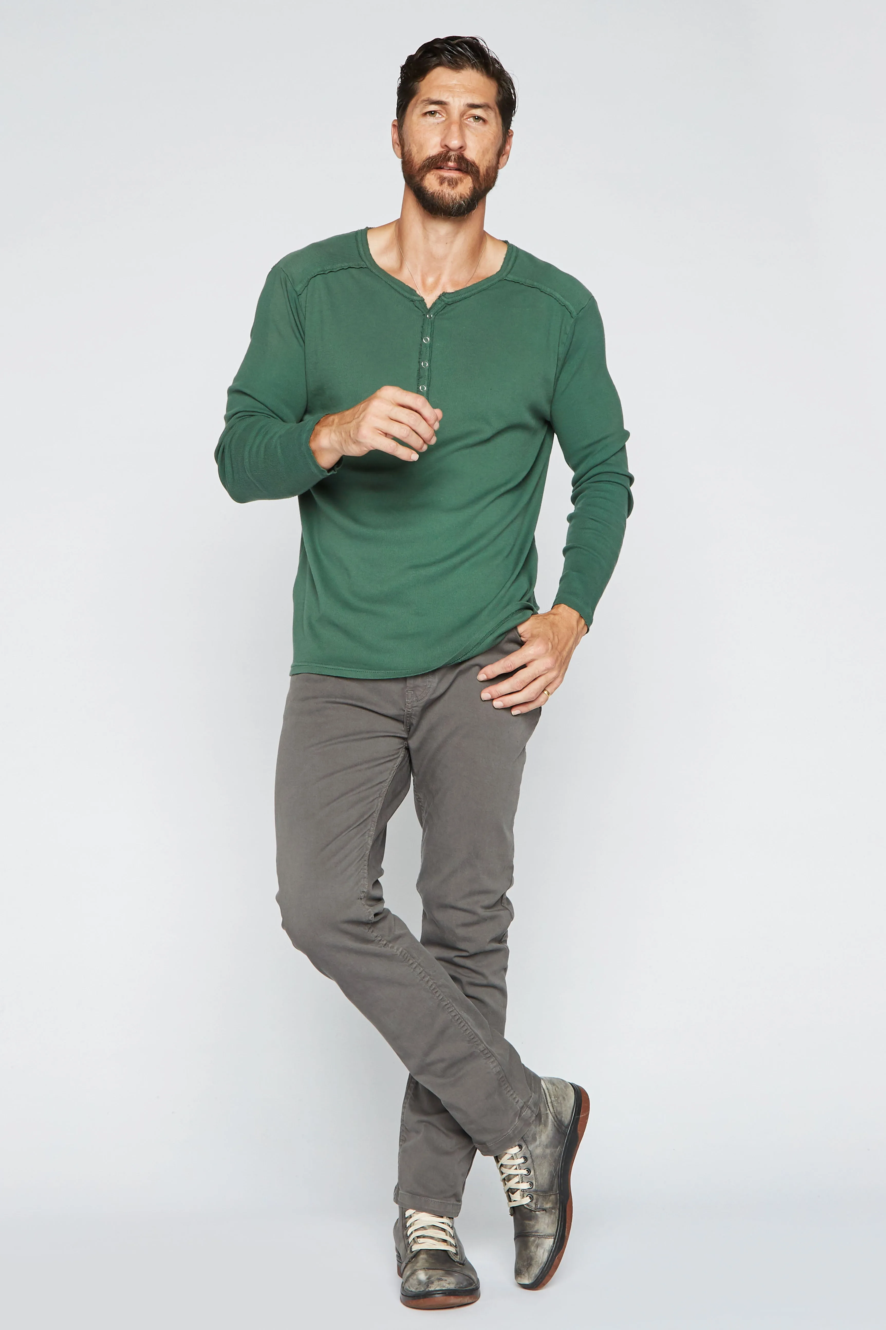 Men's Long Sleeve Henley