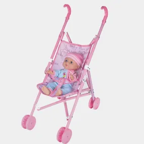 Metal Stroller Doll Set - Pink