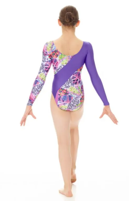 Mondor 17873 Adult Small Purple Mix L/S  Gym Leotard