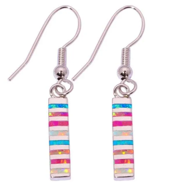 Multicolor Fire Opal Dangle Earrings