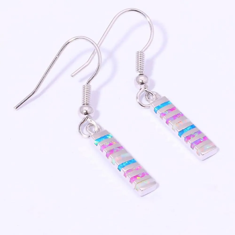 Multicolor Fire Opal Dangle Earrings