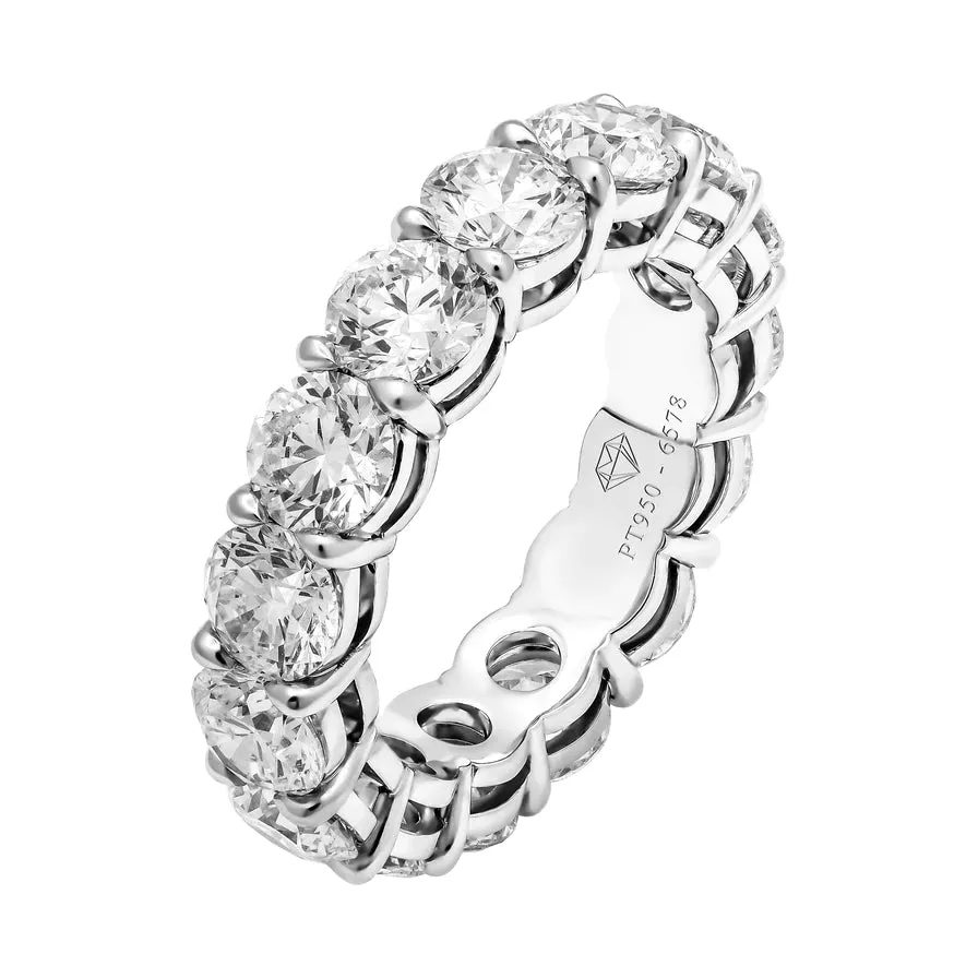 NIA 6 Carat Round Cut Diamond Eternity Band in Platinum 40 pointer GIA Certified By Mike Nekta SIZE 5.75