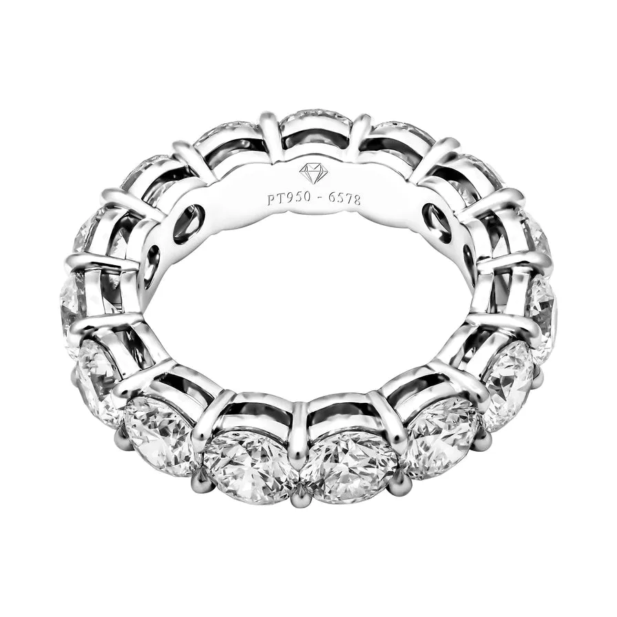 NIA 6 Carat Round Cut Diamond Eternity Band in Platinum 40 pointer GIA Certified By Mike Nekta SIZE 5.75