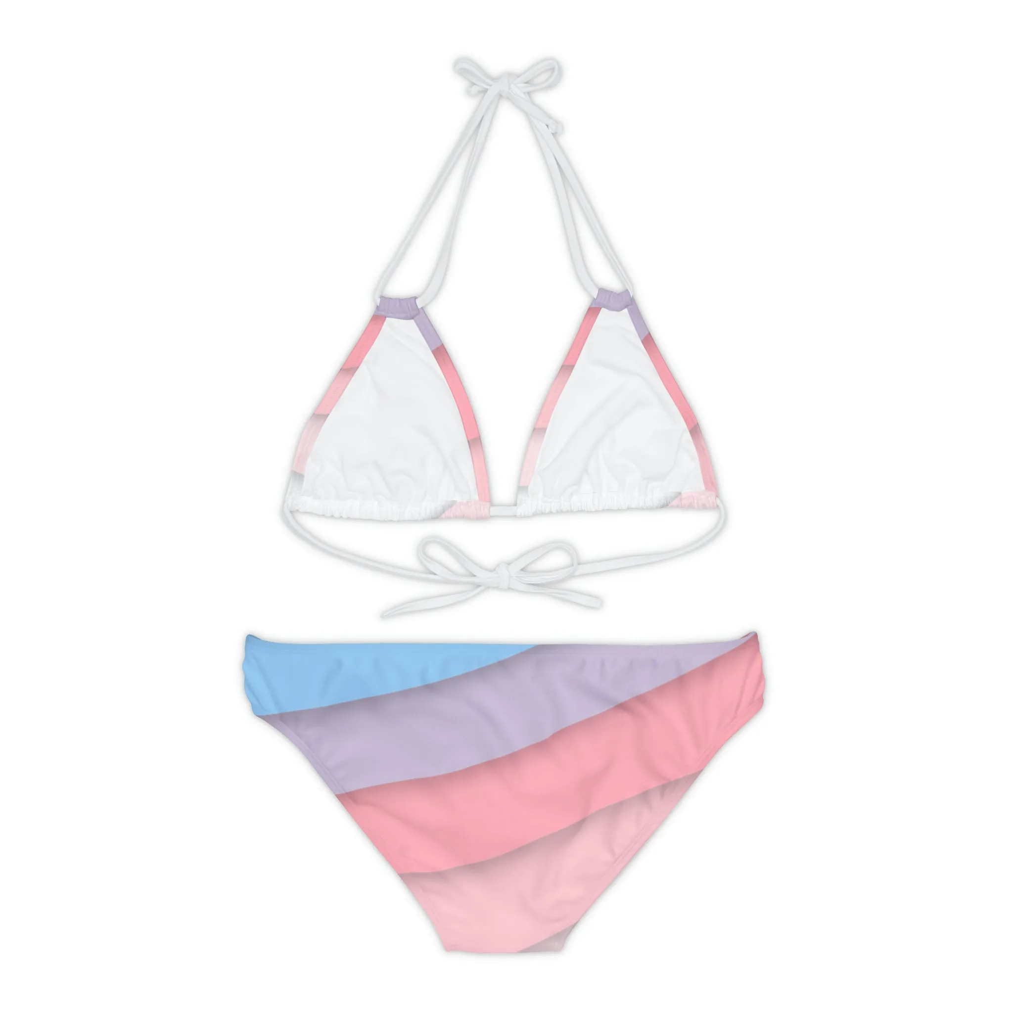 Pastel Waves Strappy Bikini Set