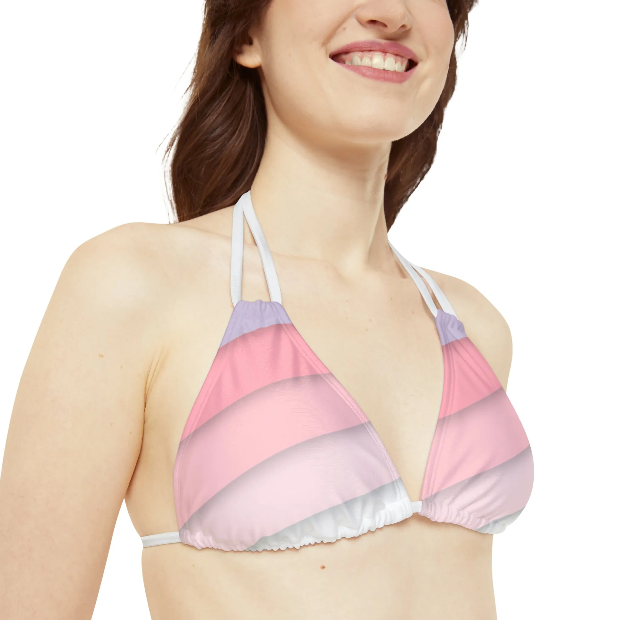 Pastel Waves Strappy Bikini Set