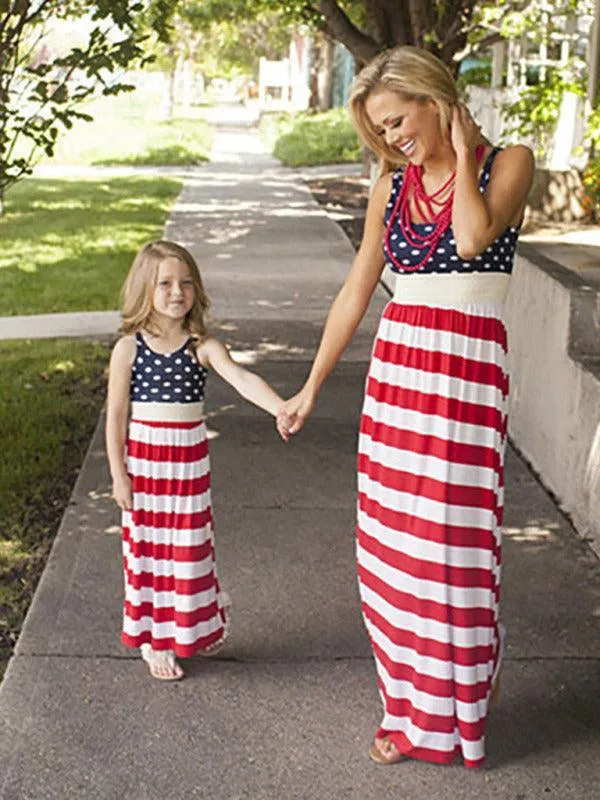 Patriot Sleeveless Girls Maxi Dress