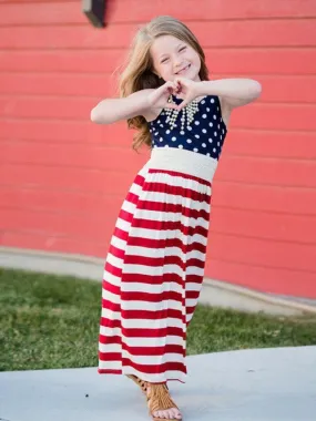 Patriot Sleeveless Girls Maxi Dress