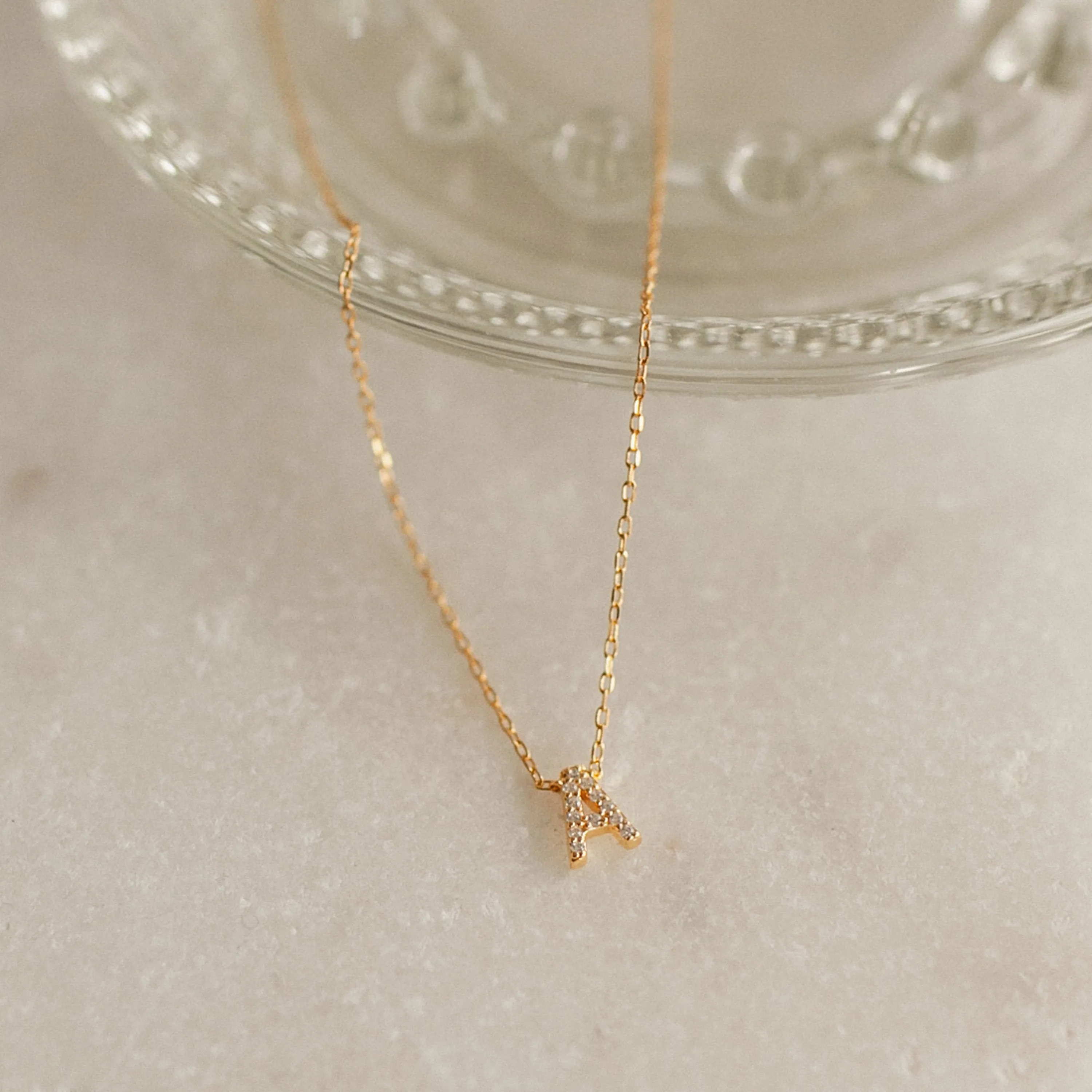 Pave Initial Necklace