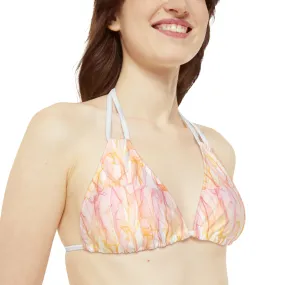 Peach Wisps Strappy Bikini Set