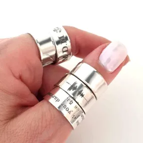 Personalized Thumb Ring in Sterling Silver