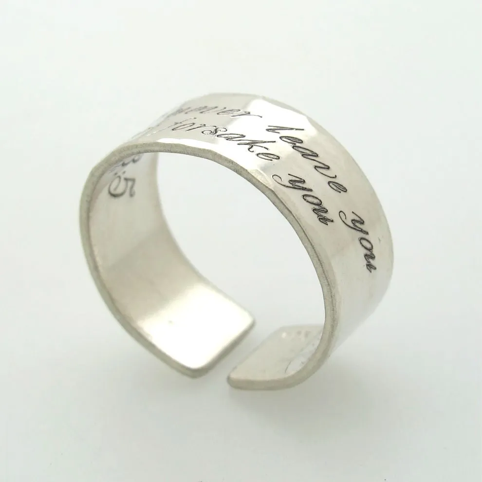 Personalized Thumb Ring in Sterling Silver