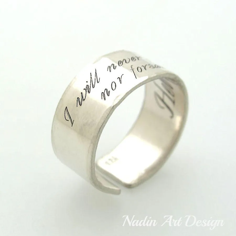 Personalized Thumb Ring in Sterling Silver