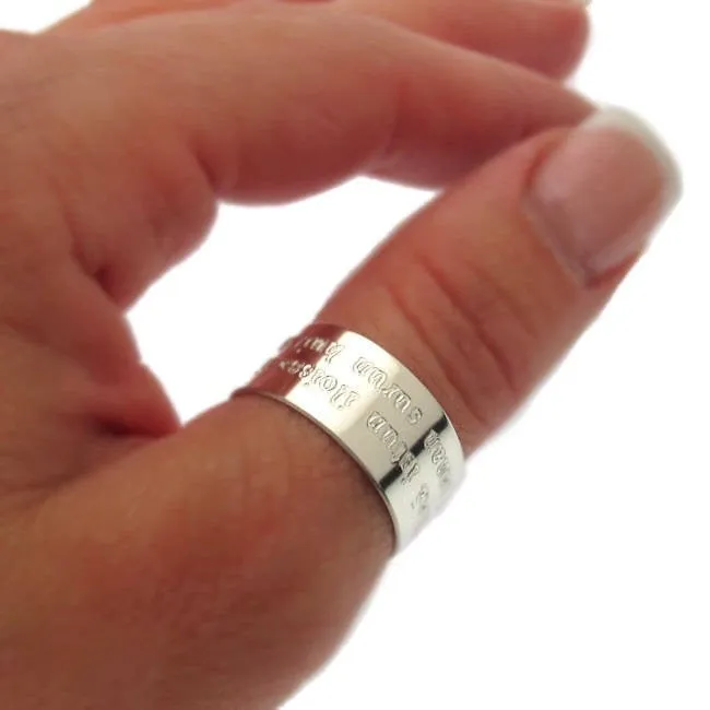 Personalized Thumb Ring in Sterling Silver