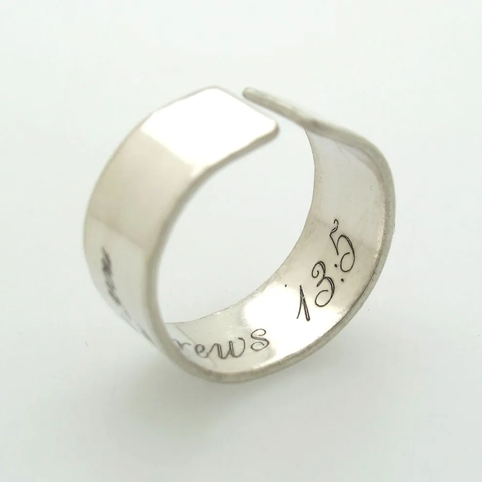 Personalized Thumb Ring in Sterling Silver