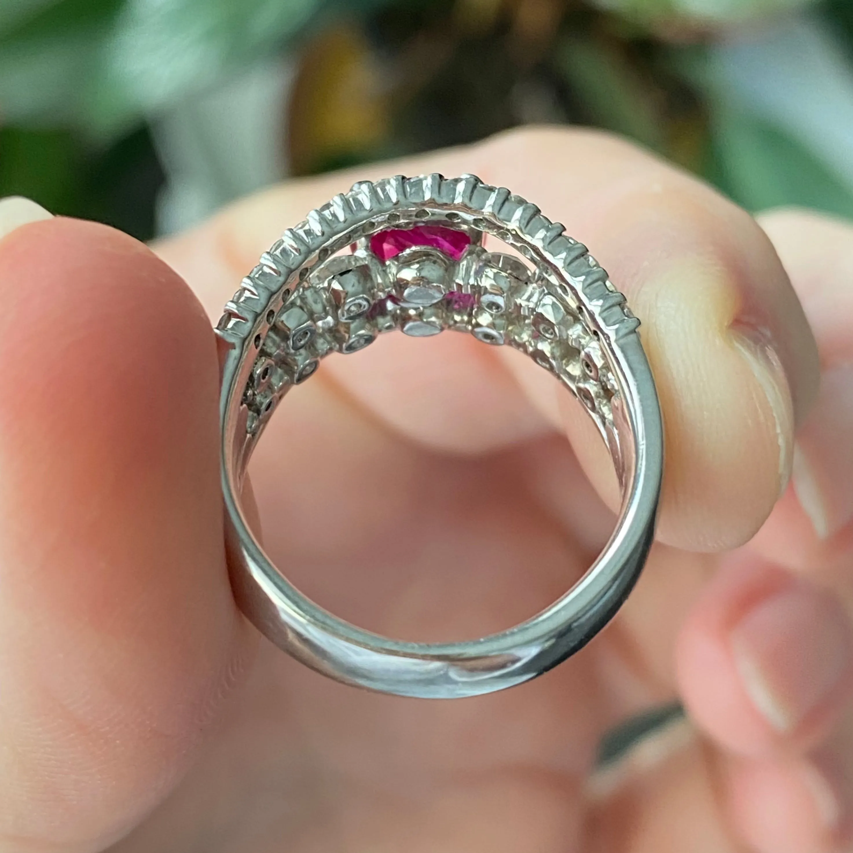 Platinum Certified Burma Ruby and Diamond Ring