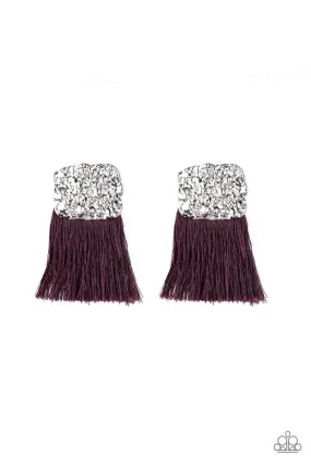 Plume Bloom Purple Post Paparazzi earrings