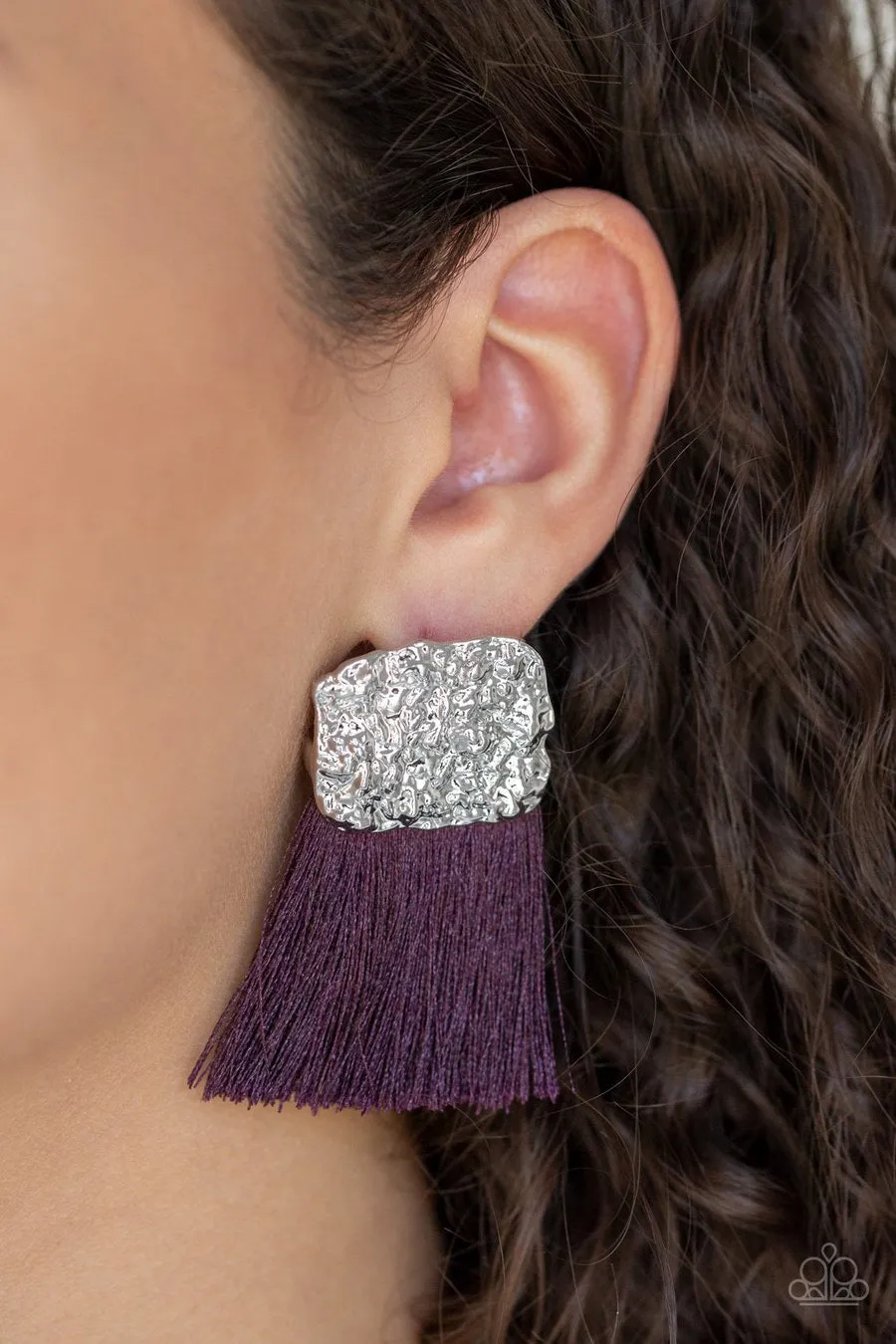 Plume Bloom Purple Post Paparazzi earrings