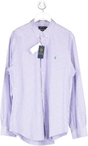 Polo Ralph Lauren White / Lilac  Slim Fit Striped Stretch Poplin Shirt BNWT UK XL