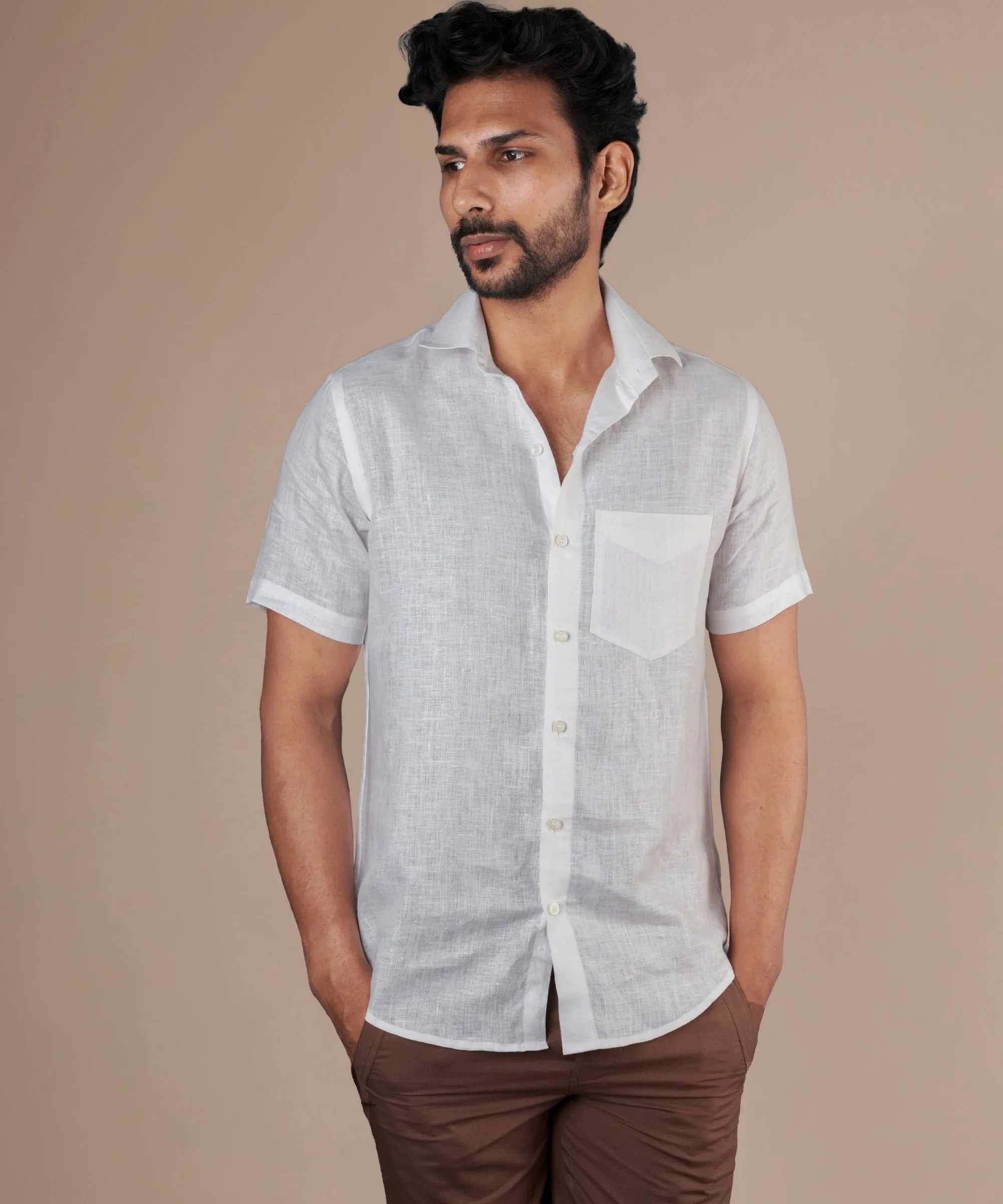 Porcelain White Linen Shirt