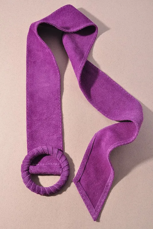 Purple Suede Buckle Belt