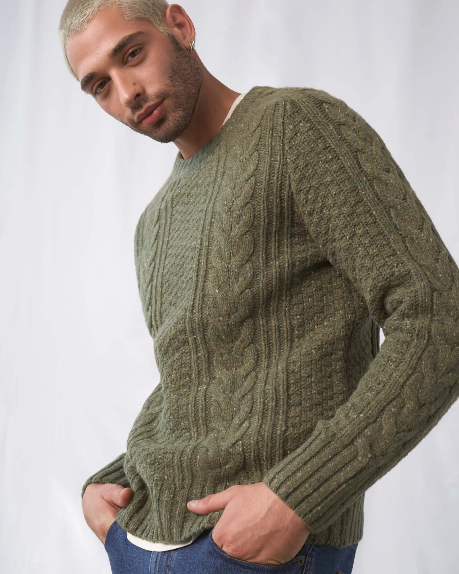 Recycled Nepped Fisherman Sweater