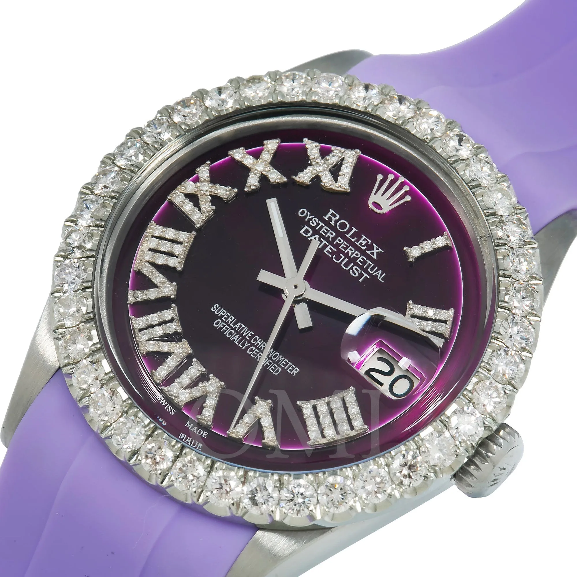 Rolex Datejust 36MM Purple Diamond Dial With Diamond Bezel