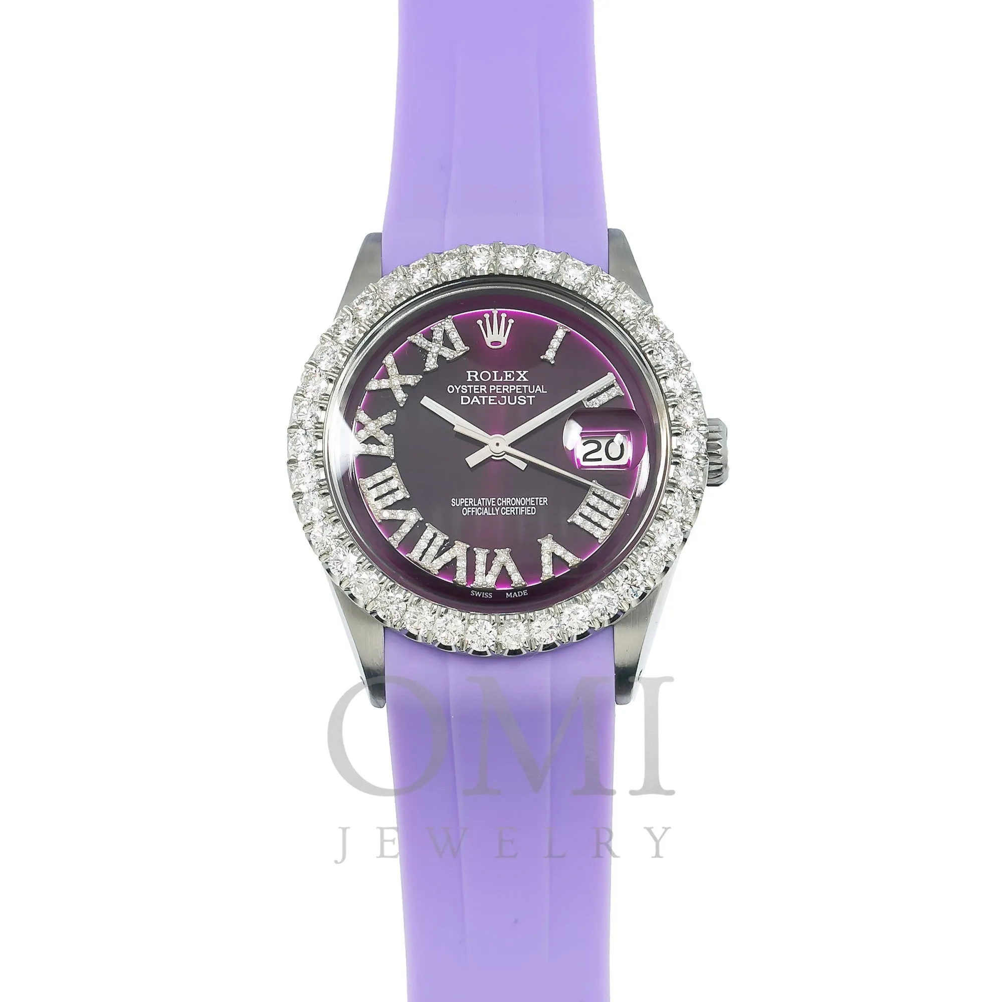 Rolex Datejust 36MM Purple Diamond Dial With Diamond Bezel