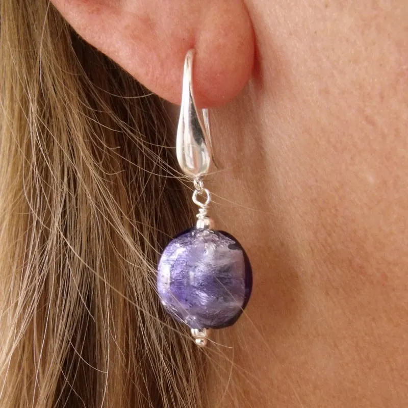 royal purple sparkle earrings