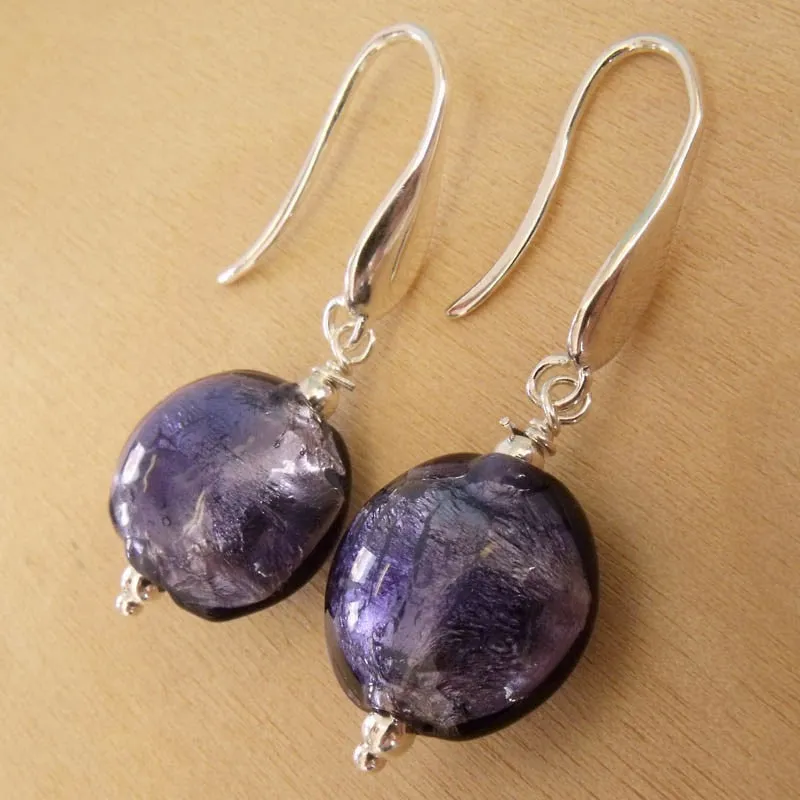 royal purple sparkle earrings