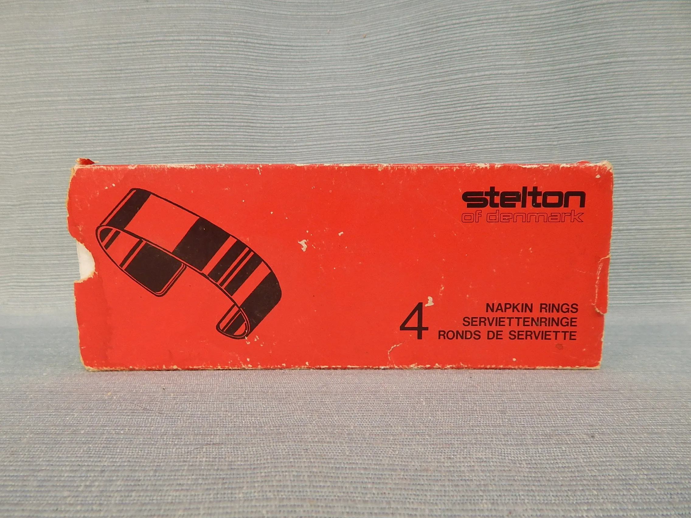 Set of 4 Stelton Stainless Steel Napkin Rings - Very Good Condition