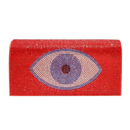 Shimmery Evil Eye Evening Clutch Crossbody Bag