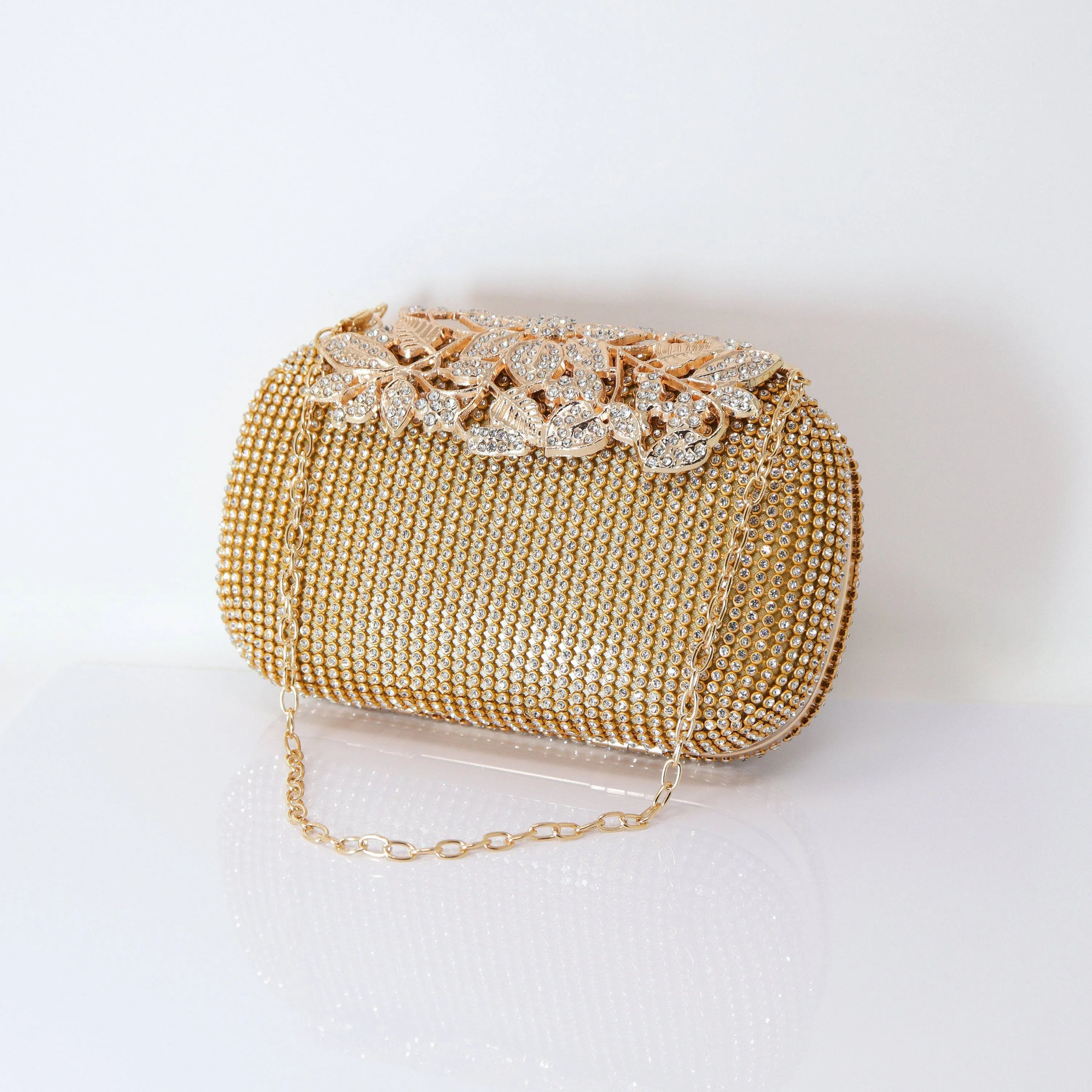 Silver & Gold Crystal Wedding Clutch, Statement Bag, Evening Clutch, Wedding Clutch, Bridal Bag, White Cross Body Bag