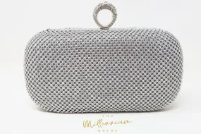 Silver Crystal Wedding Clutch, Statement Bag, Evening Clutch, Wedding Clutch, Bridal Bag, White Cross Body Bag